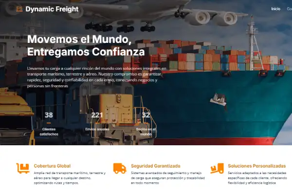 Sitio web de logística internacional