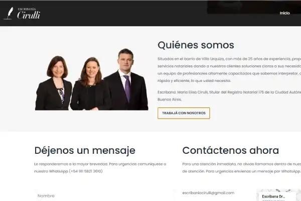 Sitio web de escribanía y servicios notariales