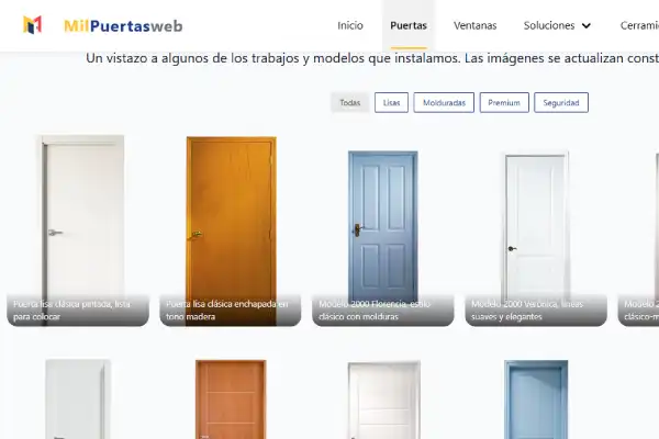 Sitio web fábrica de puertas